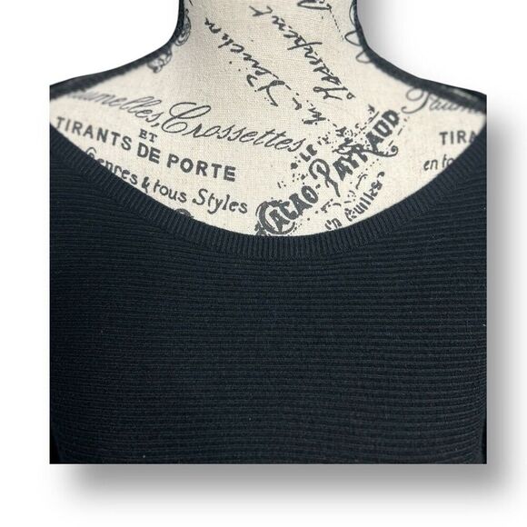 NWT Vila Milano XL Black Ribbed Knit Top Relaxed Minimalist Neutral Office Comfy - Picture 5 of 7